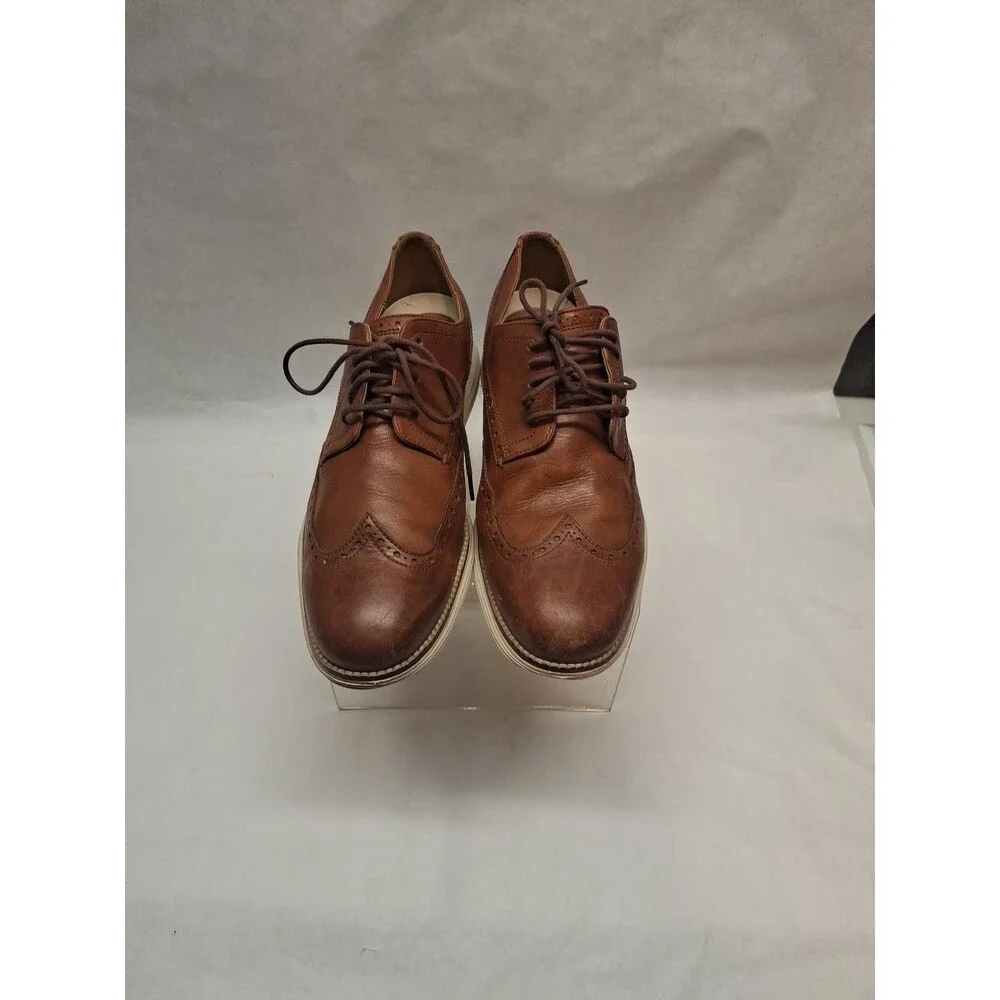 Cole Haan Original Grand Wingtip Oxford Men's Shoes 11M Brown Woodbury-Ivory